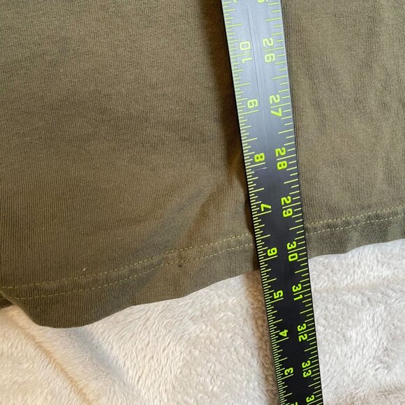 Duluth Mens Long Sleeve T-Shirt XL Olive Drab Green With Beaver Flag Design - Picture 3 of 10